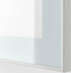 Dulap cu vitrina IKEA Besta/Glassvik/Stubbarp/ 180x42x74 Aspect Stejar Antichizat Alb/Verde Deschis