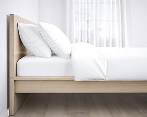 Pat IKEA Malm furnir stejar alb/Luroy 180x200 cm