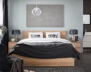 Pat IKEA Malm furnir stejar alb/Luroy 180x200 cm