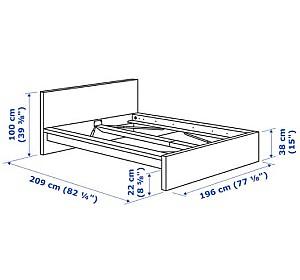 Pat IKEA Malm Luroy Gray 180×200 cm
