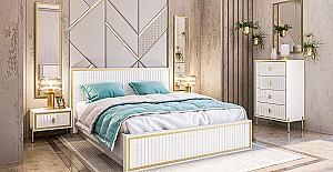 Comoda Neman Luxor MN-042-13 Alb/Alb Lucios