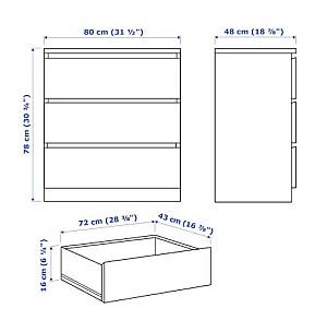 Comoda IKEA Malm White 80×78 cm