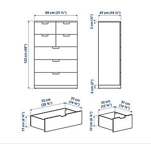 Comoda IKEA Nordli White 80×122 cm (7sertare)
