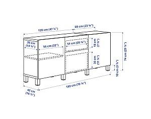Comoda IKEA Besta black-brown Lappviken 180x40x74 cm