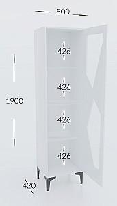 Dulap cu vitrina Confort-NV Fantasy L/R Nimphea Alb/Alb Lucios