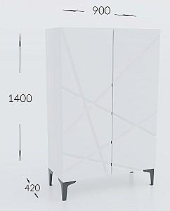 Dulap Confort-NV Fantasy Nimphea Alb/Alb Lucios