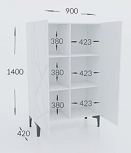 Dulap Confort-NV Fantasy Nimphea Alb/Alb Lucios