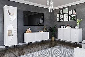 Tumba pentru televizor Confort-NV Fantasy Nimphea Alb/Alb Lucios