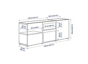 Comoda IKEA Besta Lappviken black-brown 180x42x65 cm