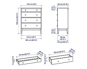 Comoda IKEA Idanas 4 sertare 104x118 Alb
