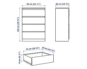 Comoda IKEA Malm white 80x100 cm