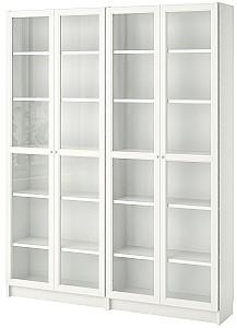 Dulap cu vitrina IKEA Billy / Oxberg white 160x202x28 см