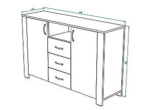 Comoda ML Mobila Vega Nr.10 2D3S Stejar Kraft Alb/Gri