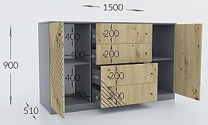Comoda Confort-NV Bristol Antracit(Gri)/Stejar Artizan(Maro)