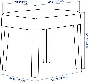 Bancheta IKEA Sakarias Negru/Sporda Gri inchis