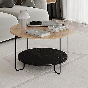 Masuta de cafea, reviste DECO Corro Oak(Stejar)/Lotus(Negru)