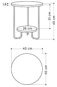 Masuta laterala DECO Corro Oak(Stejar)/Lotus(Negru)