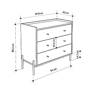 Comoda DECO Malta 3S Saphire Oak(Stejar Deschis)