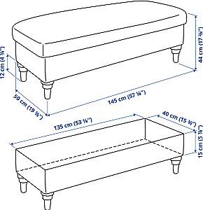 Bancheta IKEA Esseboda Tallmyra Gri/Mesteacan