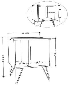 Noptiera DECO Glynn Alb