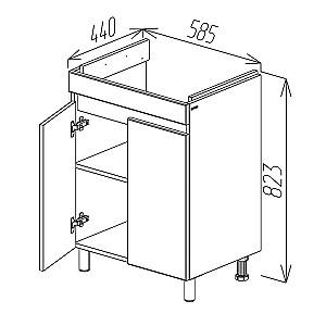 Dulap sub lavoar Bayro TREND DUO (113425)