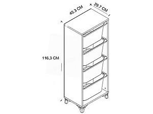 Comoda copii Fabulous 4 cosuri Pine/White