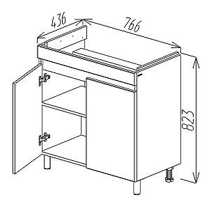 Dulap sub lavoar Bayro TREND DUO (114568)