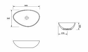 Lavoar baie Cersanit MODUO 565X365X150 (108639)