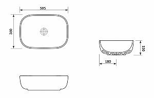 Lavoar baie Cersanit MODUO 500X360X150 (108640)