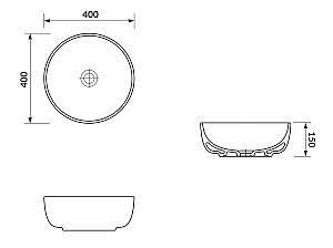 Lavoar baie Cersanit MODUO 400X400X150 (108643)