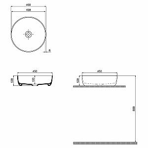 Lavoar baie QuarterBath ROUND LINE 450X450X120 (114330)