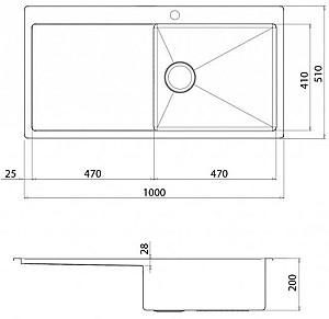 Chiuveta de bucatarie Aquasanita LUN101M-R