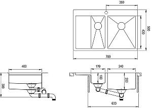Chiuveta de bucatarie Aquasanita LUN151N-R