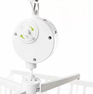 Carusel pentru patuc 4BABY Play&Edu Owl OB08 White/Grey