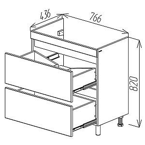 Dulap sub lavoar Bayro Trend alb mat (114571)