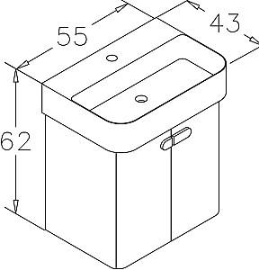 Dulap sub lavoar Orka Orbit 55 White