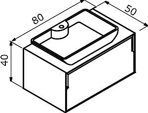 Dulap sub lavoar Orka Craft 80 Compact Laminate Walnut