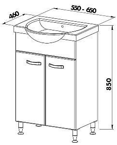 Dulap sub lavoar Martat Olimpia 80cm white + lavoar