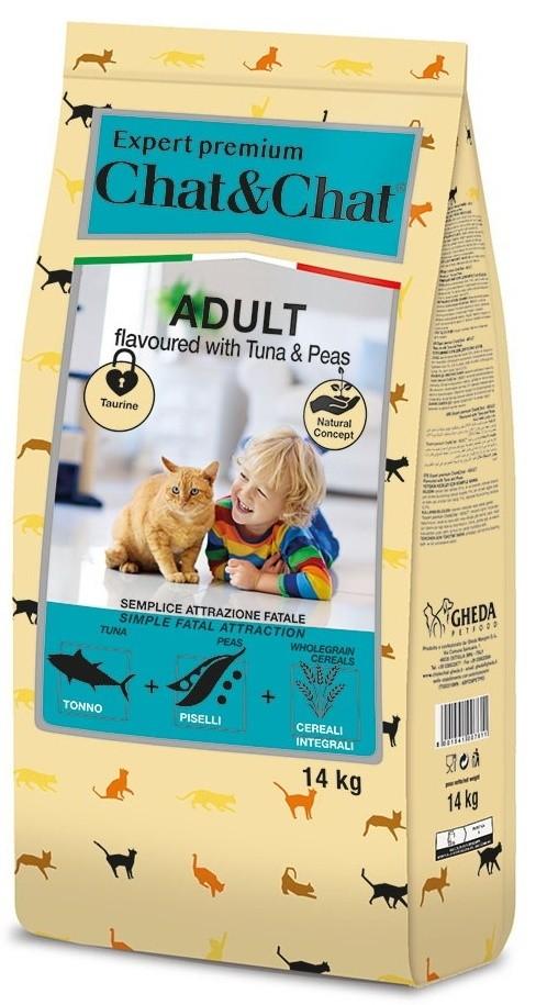 Hrana uscata pentru pisici Chat&Chat Adult Tuna&Peas 14kg
