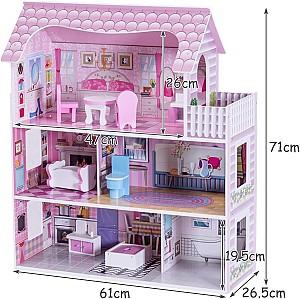 Casuta pentru papusi Costway HW56619 Pink