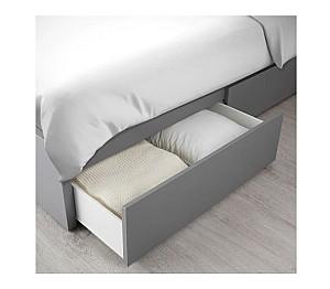 Pat IKEA Malm Gray 160×200 cm (4 cutii depozitare)