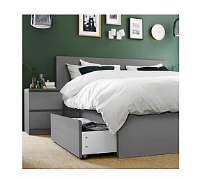Pat IKEA Malm Gray 160×200 cm (4 cutii depozitare)