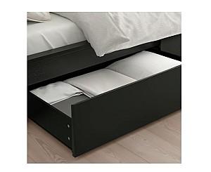 Pat IKEA Malm  black-brown 160×200 cm (4 cutii depozitare)