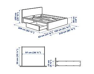 Pat IKEA Malm white /Lonset 140x200 cm
