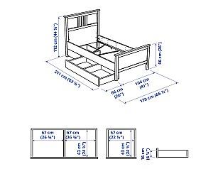 Pat IKEA Hemnes White/Lonset 90x200 см