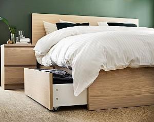 Pat IKEA Malm oak veneer/white Luroy160x200 cm