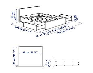 Pat IKEA Malm oak veneer/white Luroy160x200 cm