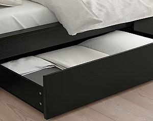 Pat IKEA Malm  black-brown/Lonset180x200 cm (2 cutii depozitare)