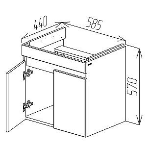 Dulap sub lavoar Bayro TREND DUO antracit mat (114028)