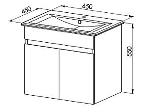 Dulap sub lavoar Martat Venna 65cm white + lavoar